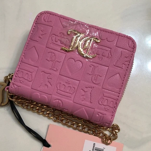 Juicy Couture Cherry Blossom Pretty Pop Small ZA Wallet Back ID Organizer NWT - Picture 14 of 16